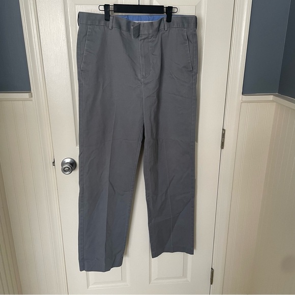 CHARLES TYRWHITT MENS NON-IRON CLASSIC FIT COTTON GRAY KHAKI PANTS - SIZE 36x32 - Picture 1 of 10